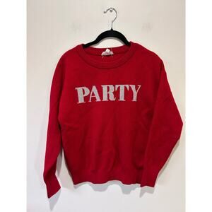 Rio and Rian red "Party" sweater womens M knit crew neck